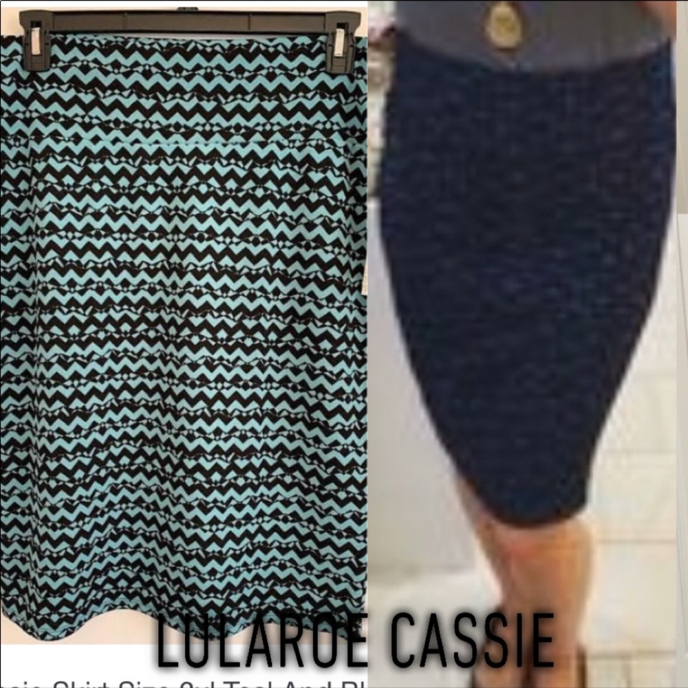 Lularoe 2XL teal/black Cassie skirt, classy!